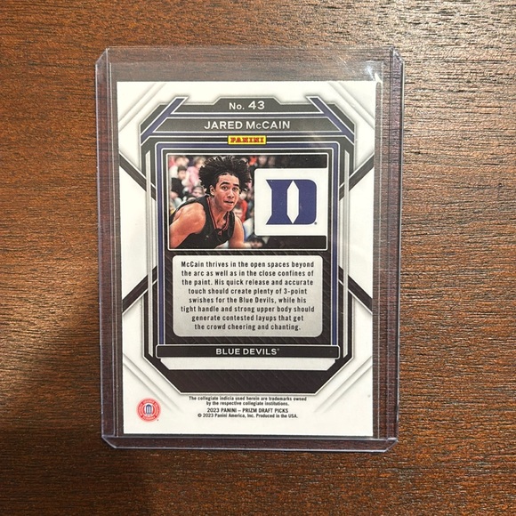 Jared McCain 2023 Prizm Draft Pick Rookie Card #43 - Picture 2 of 2